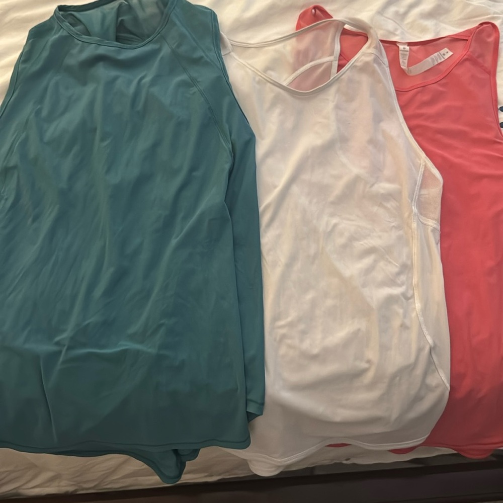 3 size 8 Lululemon sculpt running tank tops